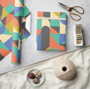 Colorful Abstract Geometric Shapes Background Wrapping Paper