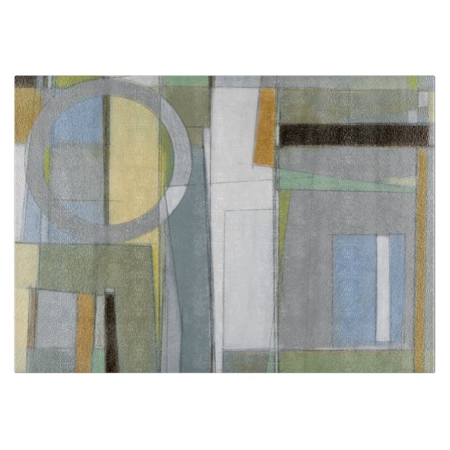 Colorful Abstract Geometric Shapes Cutting Board (Front)