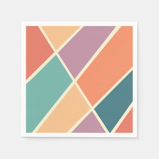 Colorful abstract geometric shapes design napkins (Front)