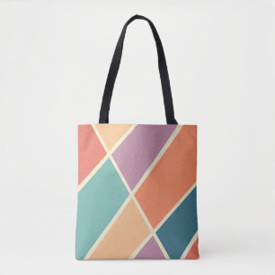 Colorful abstract geometric shapes design tote bag