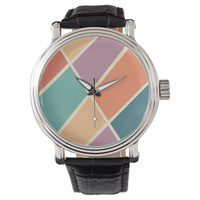 Colorful abstract geometric shapes design watch (Front)