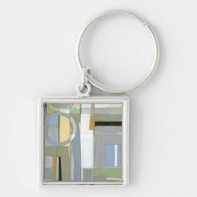 Colorful Abstract Geometric Shapes Keychain (Front)
