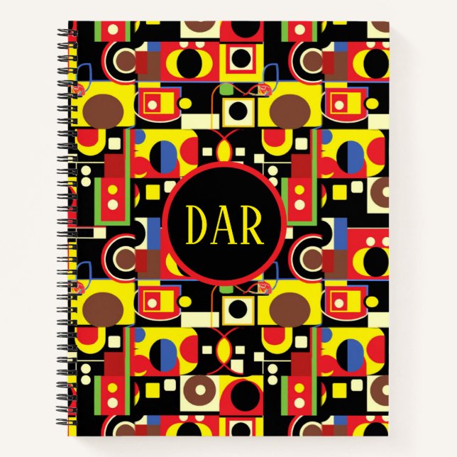 Colorful Abstract Geometric Shapes Notebook (Front)