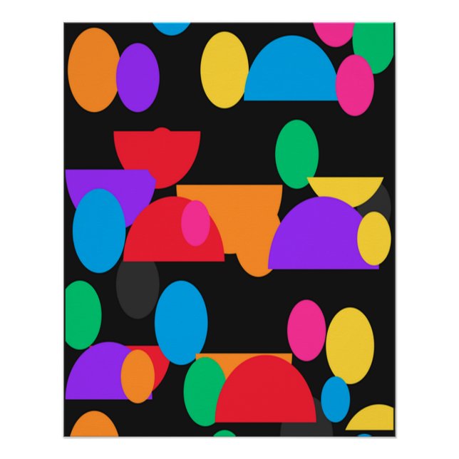 Colorful Abstract Geometric Shapes Pattern – Moder Poster (Front)