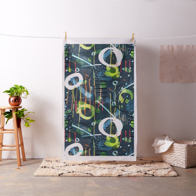 Colorful Abstract Geometric Shapes Pattern No.2 Fabric (In Situ)