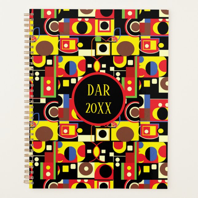 Colorful Abstract Geometric Shapes Planner (Front)