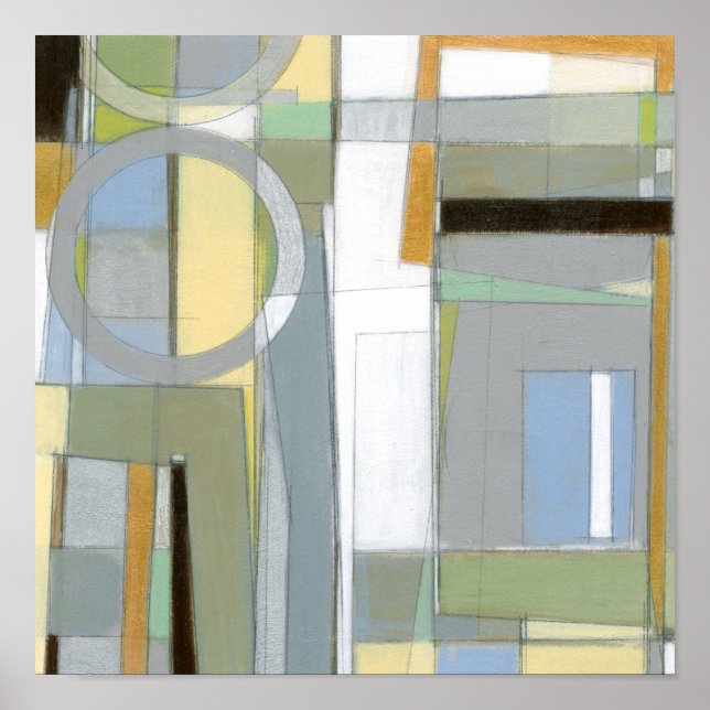 Colorful Abstract Geometric Shapes Poster (Front)