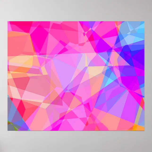Prism Pattern Colorful Colorful Abstract Geometric Shapes Prism Pattern Poster | Zazzle