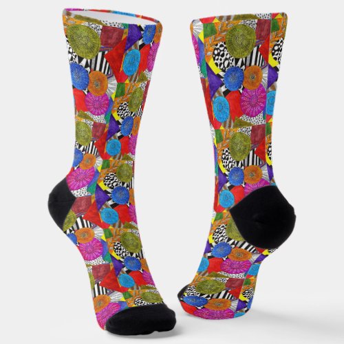 Colorful Abstract Geometric Shapes Socks