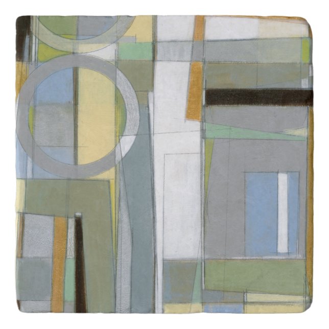 Colorful Abstract Geometric Shapes Trivet (Front)