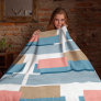 Colorful Abstract Geometric Stripes Art Pattern Fleece Blanket