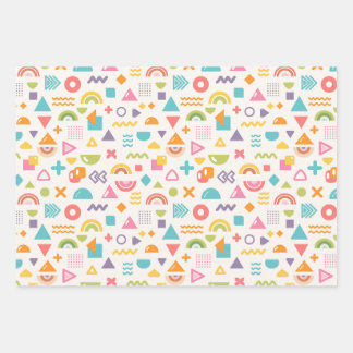 Colorful Abstract Geometric Wrapping Paper Set