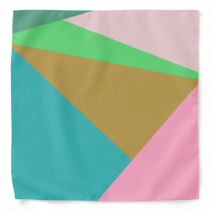 Colorful Abstract Geometry Color Block Triangles Bandana