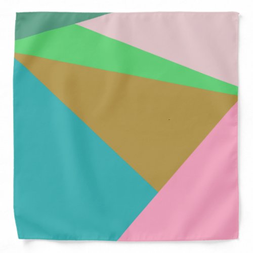 Colorful Abstract Geometry Color Block Triangles Bandana