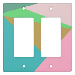 Colorful Abstract Geometry Color Block Triangles Light Switch Cover