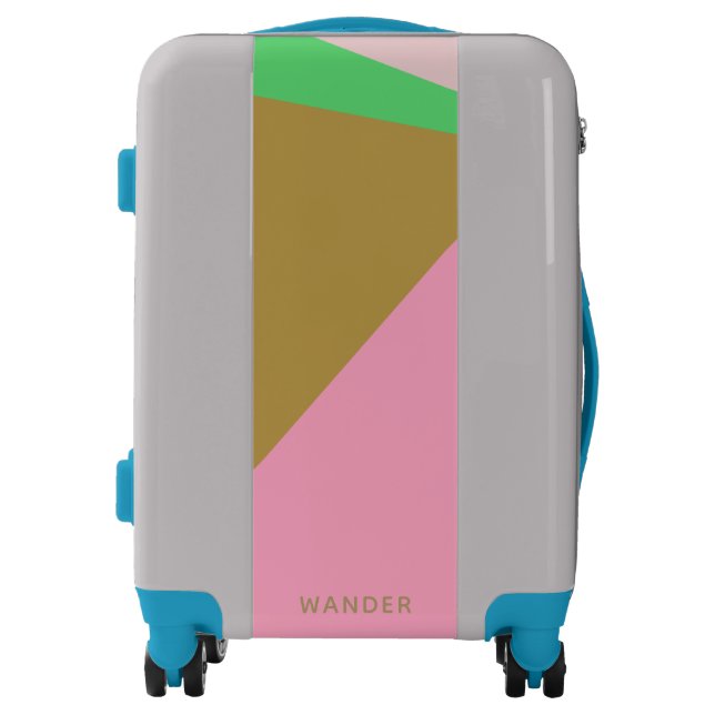 Colorful Abstract Geometry Color Block Triangles Luggage (Front)