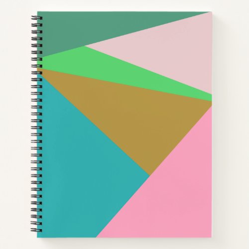 Colorful Abstract Geometry Color Block Triangles Notebook