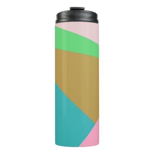 Colorful Abstract Geometry Color Block Triangles Thermal Tumbler