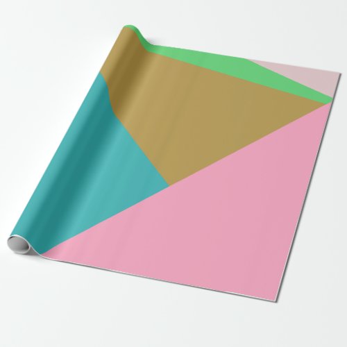 Colorful Abstract Geometry Color Block Triangles Wrapping Paper
