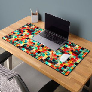 Colorful abstract geomtric bright element design desk mat
