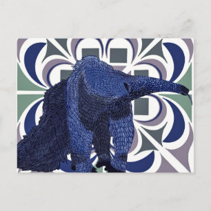 Colorful Abstract Giant Anteater Wildlife Postcard