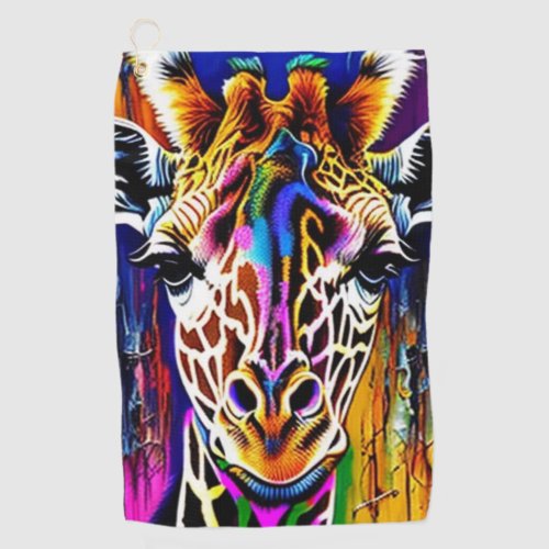 Colorfulabstractgiraffe Golf Towel