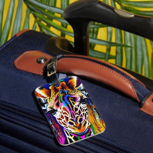 Colorfulabstractgiraffe Luggage Tag