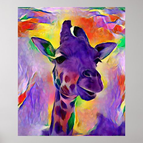 Colorful Abstract Giraffe Poster