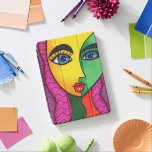 Colorful Abstract Girl Face iPad Air Cover