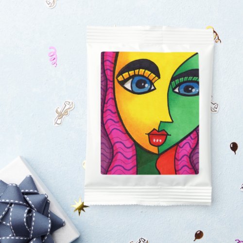 Colorful Abstract Girl Face Margarita Drink Mix