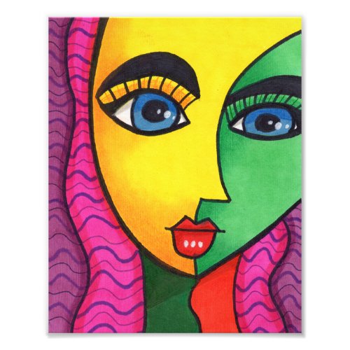 Colorful Abstract Girl Face Photo Print
