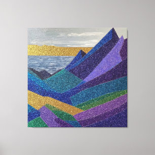Colorful Abstract Glitter Landscape Canvas Print