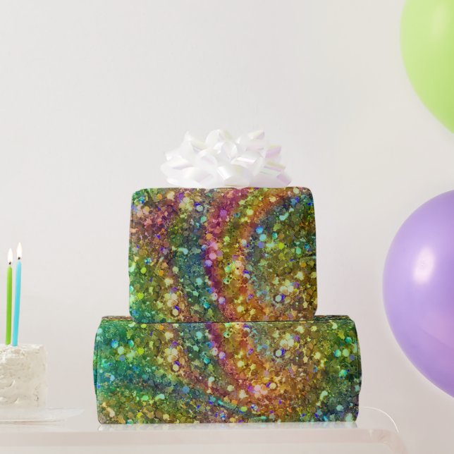 Colorful Abstract Glitter Wrapping Paper (Party Gifts)