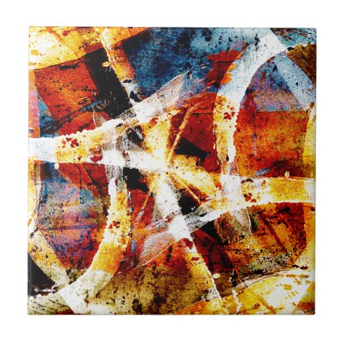 Colorful abstract graffiti ceramic tile