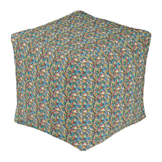 Colorful Abstract Graffiti Design Pouf