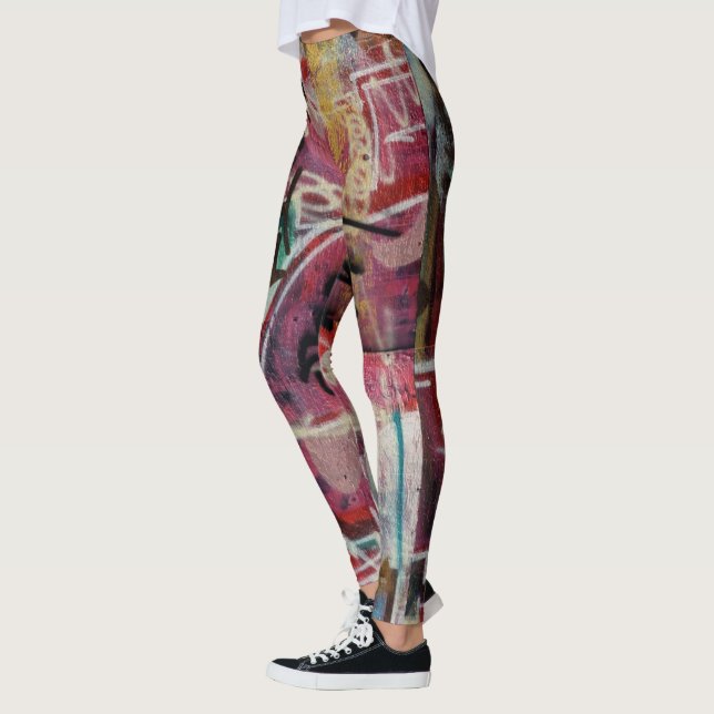 Colorful Abstract Graffiti Street Art Leggings (Left)