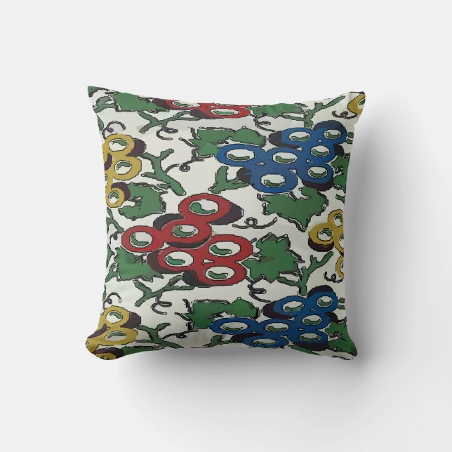 Colorful Abstract Grapes Throw Pillow (Front)