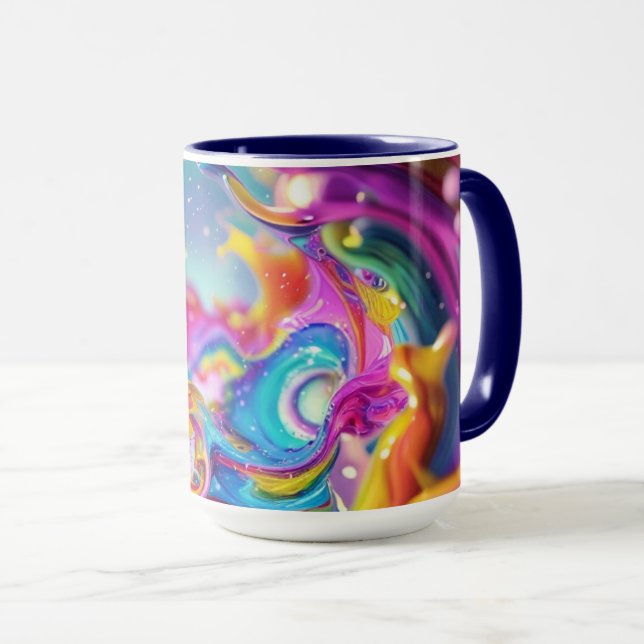 Colorful Abstract Graphic Modern Design 15oz Mug (Front Right)