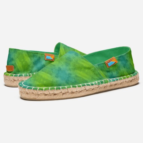 Colorful Abstract Green And Blue Colors Espadrilles
