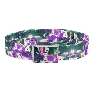 Colorful Abstract Green and Purple Splatter Paint Belt