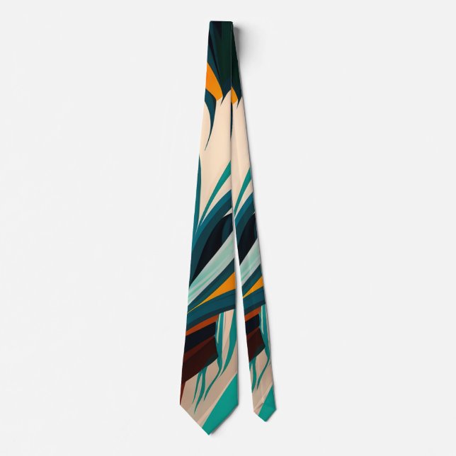 Colorful abstract green mixed texture neck tie (Front)