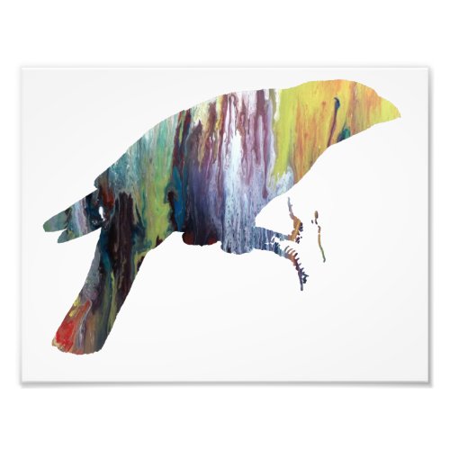 Colorful abstract  Grossbeak silhouette Photo Print