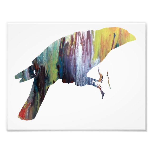 Colorful abstract  Grossbeak silhouette Photo Print (Front)