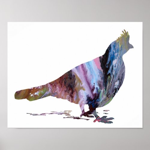 Colorful abstract  Grouse silhouette Poster