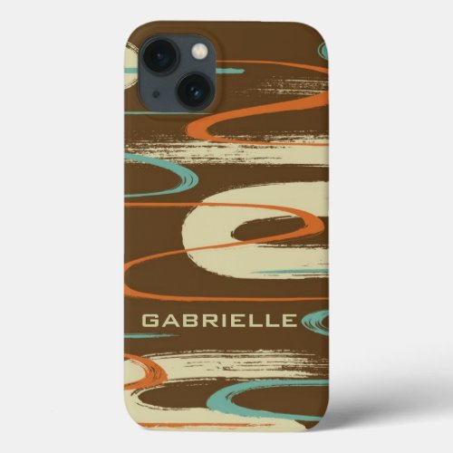 Colorful Abstract Grunge Design Monogram iPhone 13 Case