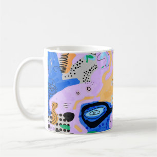 Colorful Abstract Grunge Doodle Background Coffee Mug