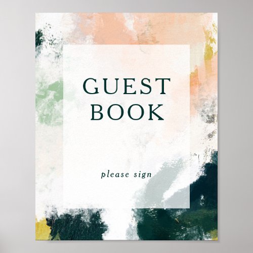 Colorful Abstract Guest Book Sign