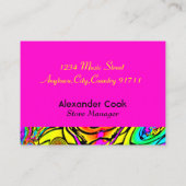 Colorful Abstract Guitar Business Card (Back)