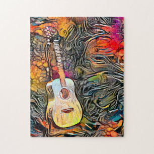 Colorful Abstract Guitar Hard Challenging Jigsaw Puzzle