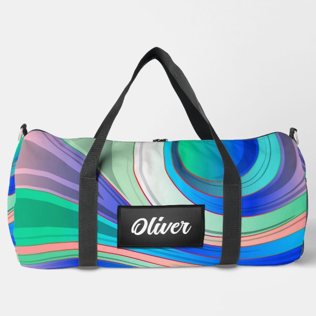 Colorful Abstract Half Circles Duffle Bag (Front)